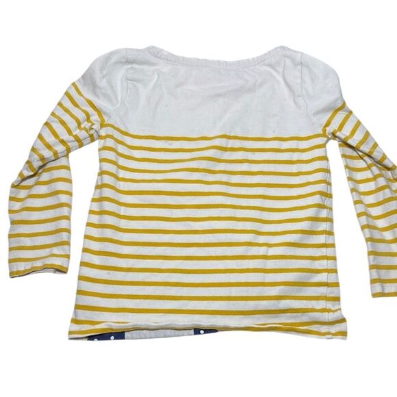 MINI BODEN Striped Cat Long Sleeve Shirt - Yellow & White - Picture 8 of 9